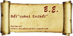 Böcskei Enikő névjegykártya