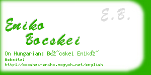 eniko bocskei business card